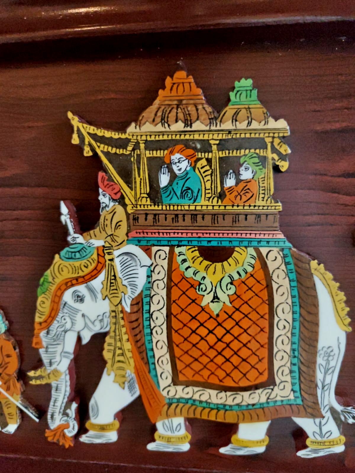 Traditional Indian Wooden Inlay Painting - 3D - Dusshera Procession from Mysore