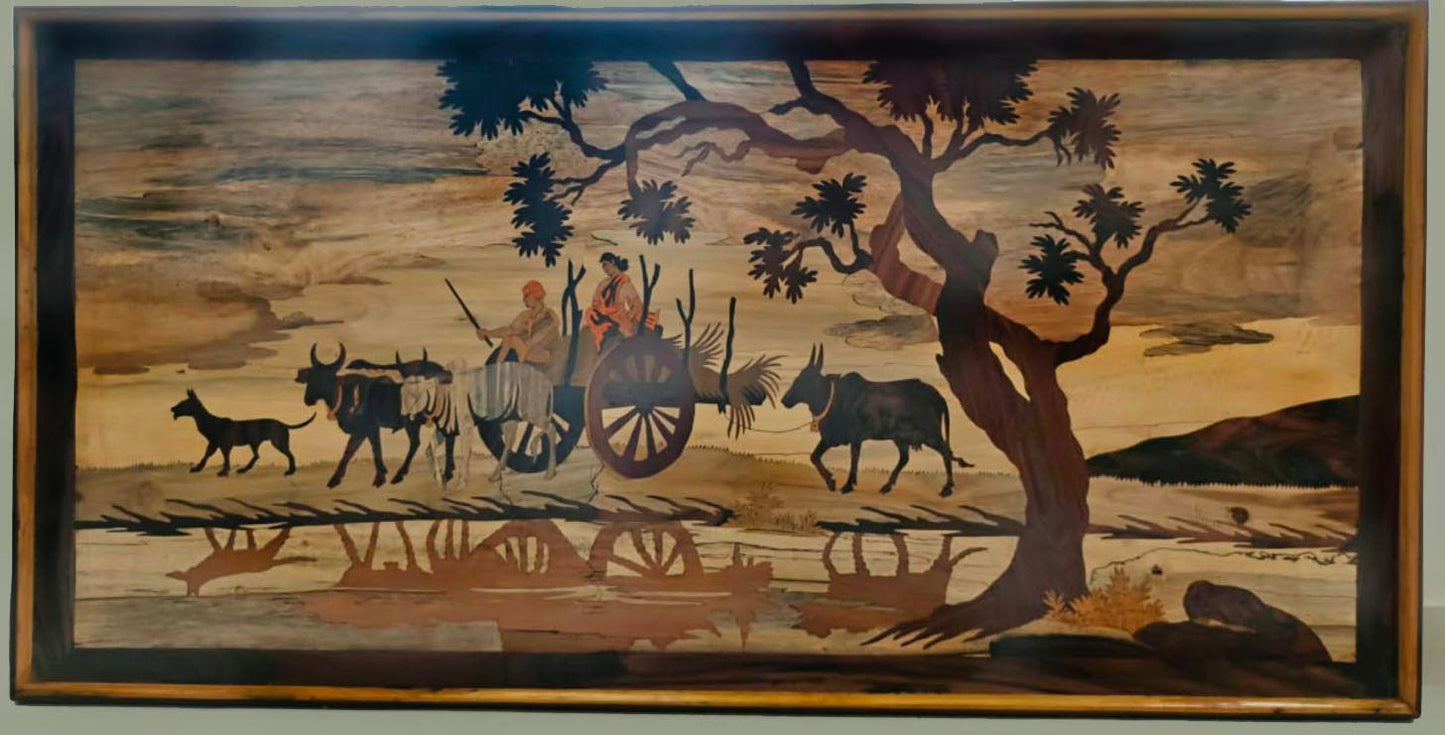 Traditional Indian Wooden Inlay Painting - 2D
