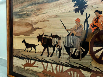 Traditional Indian Wooden Inlay Painting - 2D