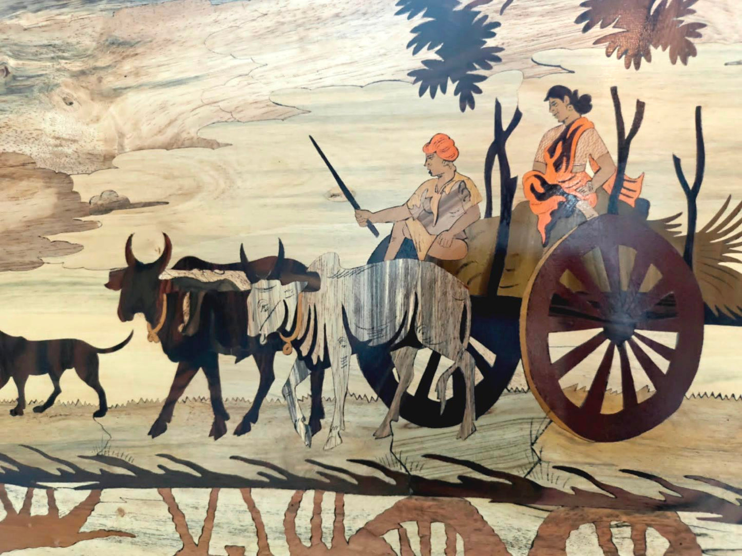 Traditional Indian Wooden Inlay Painting - 2D