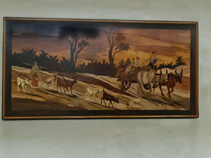 Traditional Indian Wooden Inlay painting- 2D