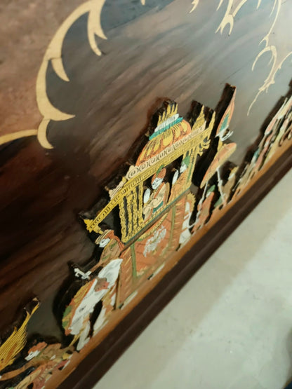 Traditional Indian Wooden Inlay Painting 3D- Dusshera Procession from Mysore