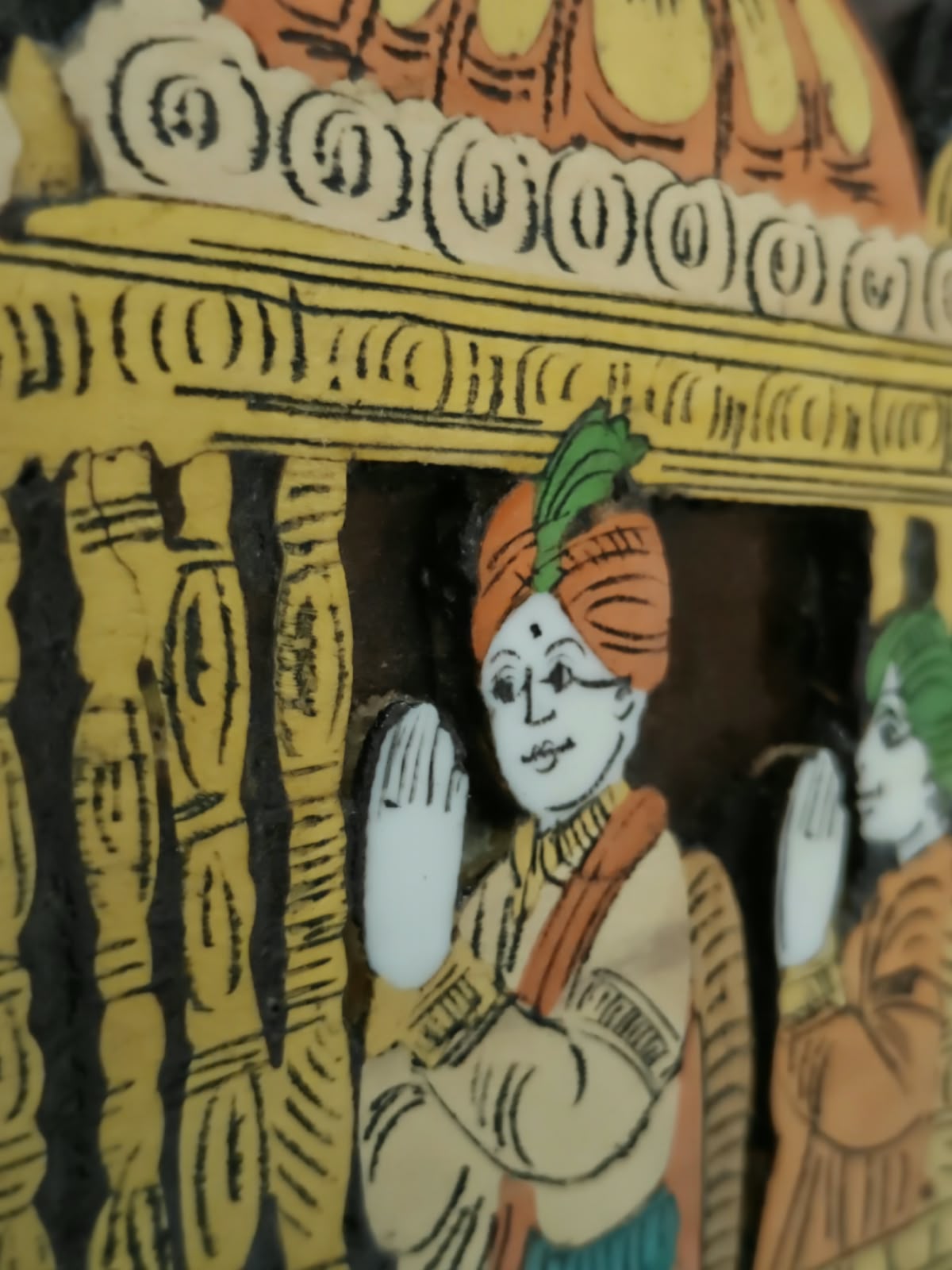 Traditional Indian Wooden Inlay Painting 3D- Dusshera Procession from Mysore