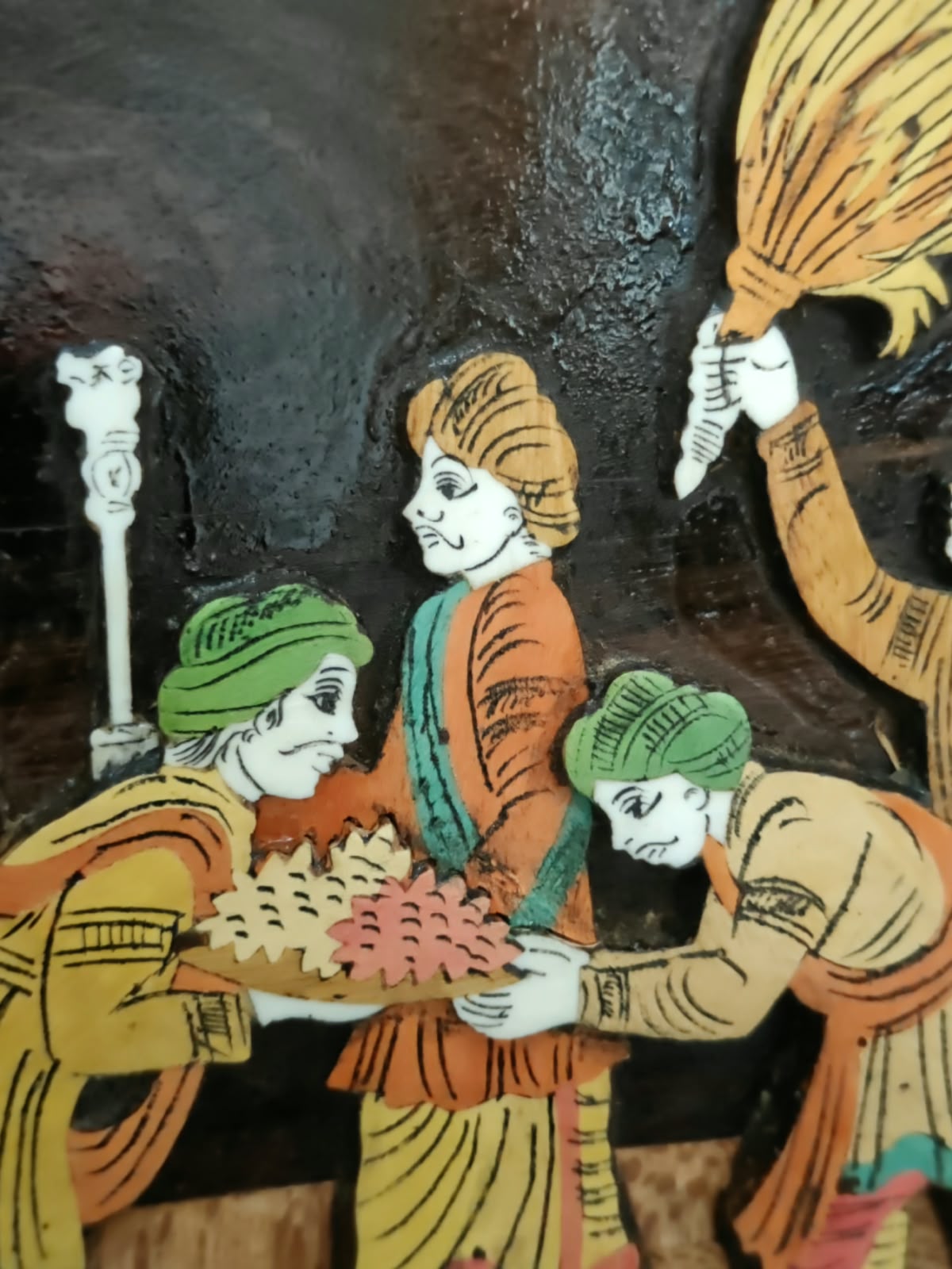 Traditional Indian Wooden Inlay Painting 3D- Dusshera Procession from Mysore