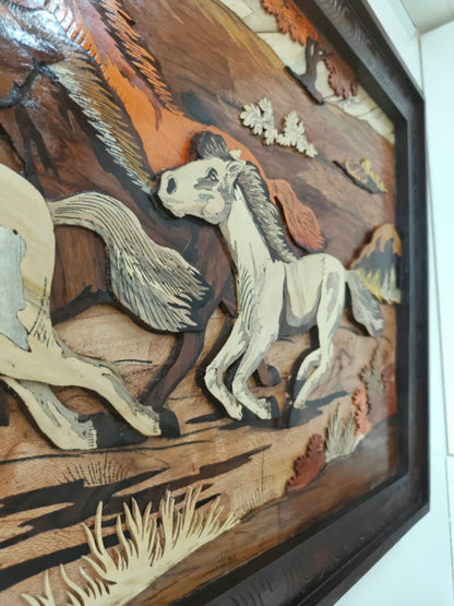 Traditional Wooden Inlay Painting- 3D