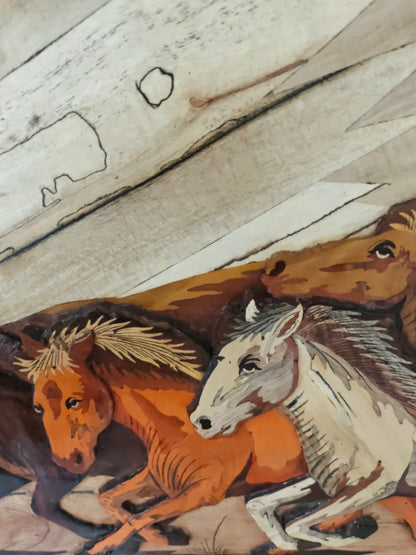 Traditional Wooden Inlay Painting- 3D