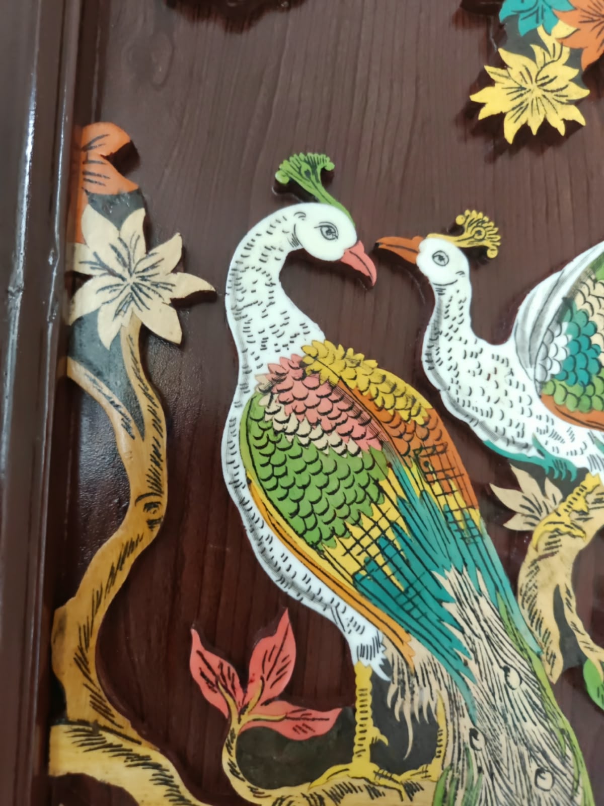 Traditional Indian Wooden Inlay Painting - 3D
