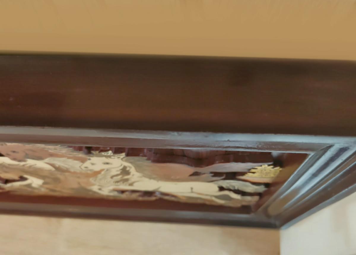 Traditional Indian Wooden Inlay Painting- 3D- Horses