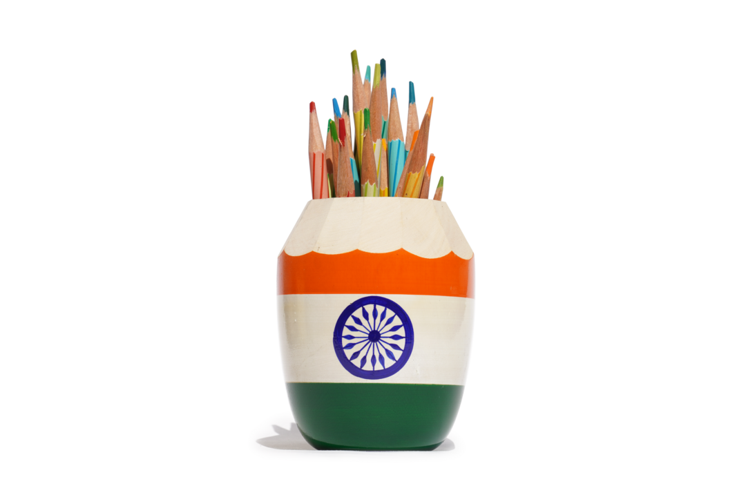 Coconut Pen Stand (India Flag)