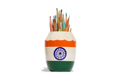 Coconut Pen Stand (India Flag)