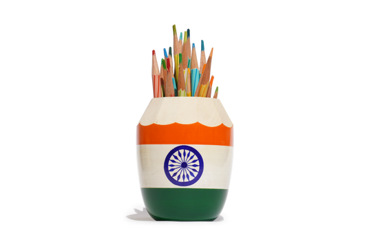 Coconut Pen Stand (India Flag)