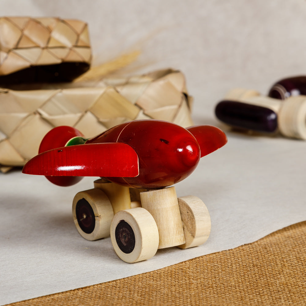 Handmade Wooden Aeroplane Car Toy