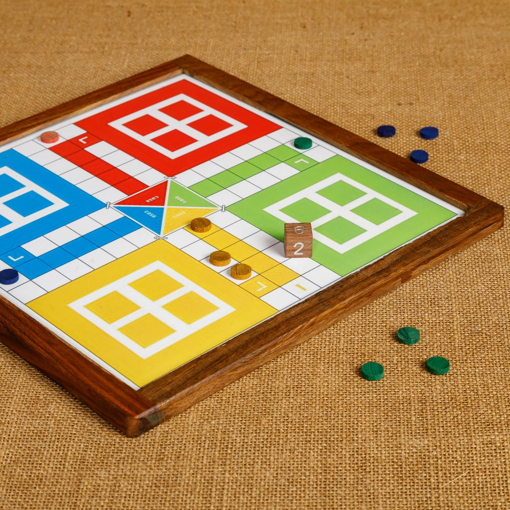 Ludo With Wooden Coins (Sheesham)