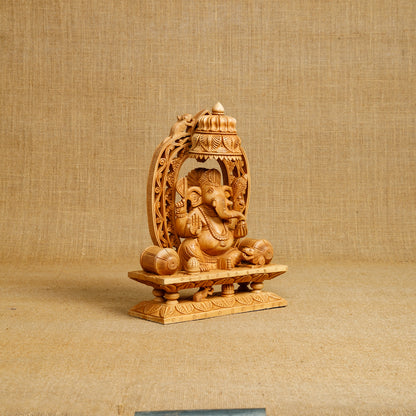 Wooden Ganapati with Umbrella