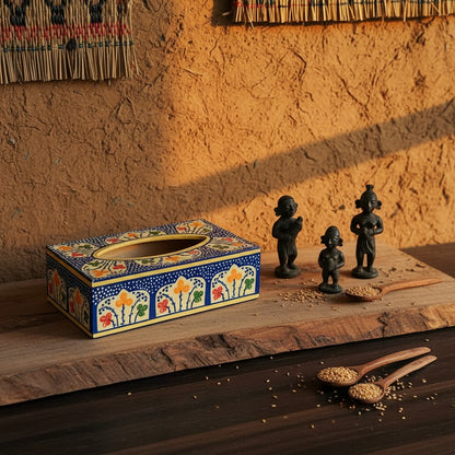 Beautiful hand crafted wooden tissue holder box